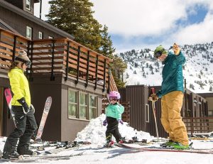 Family spring skiing at Alta Lodge