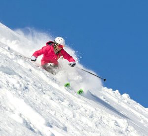 Spring powder skiing in Alta