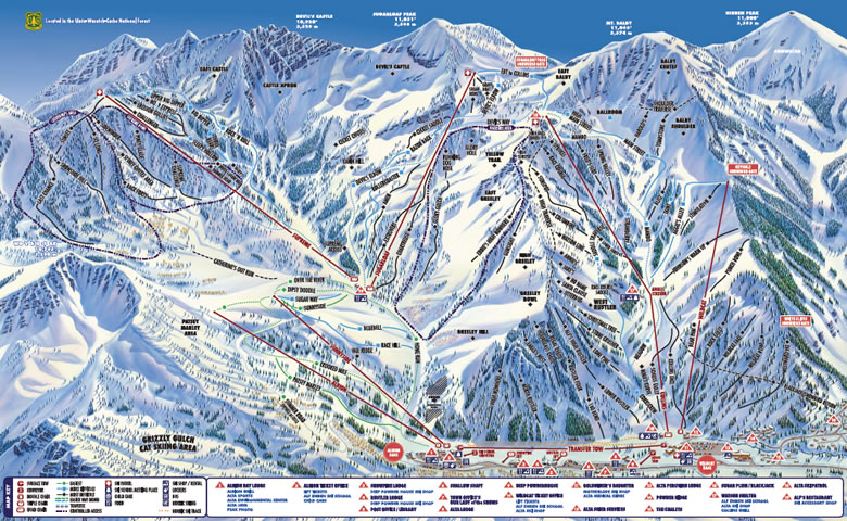 Alta Ski Area trail map